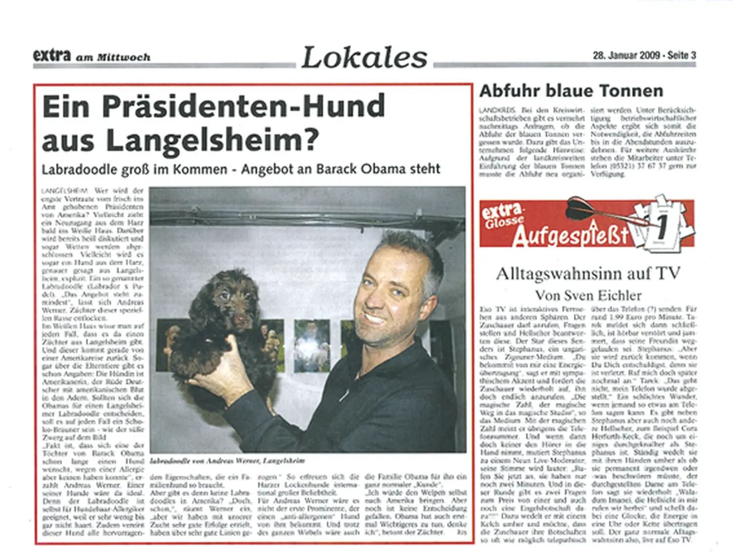 Zeitungsartikel von Dogs of Golden Kennel