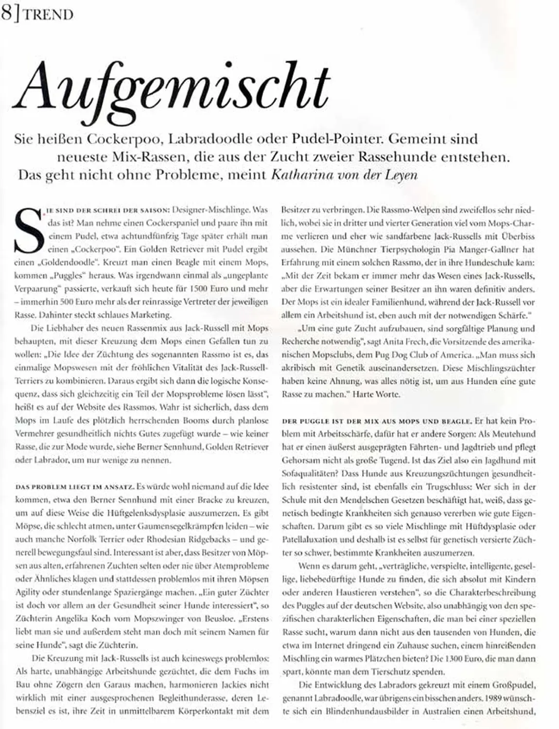 Zeitungsartikel von Dogs of Golden Kennel